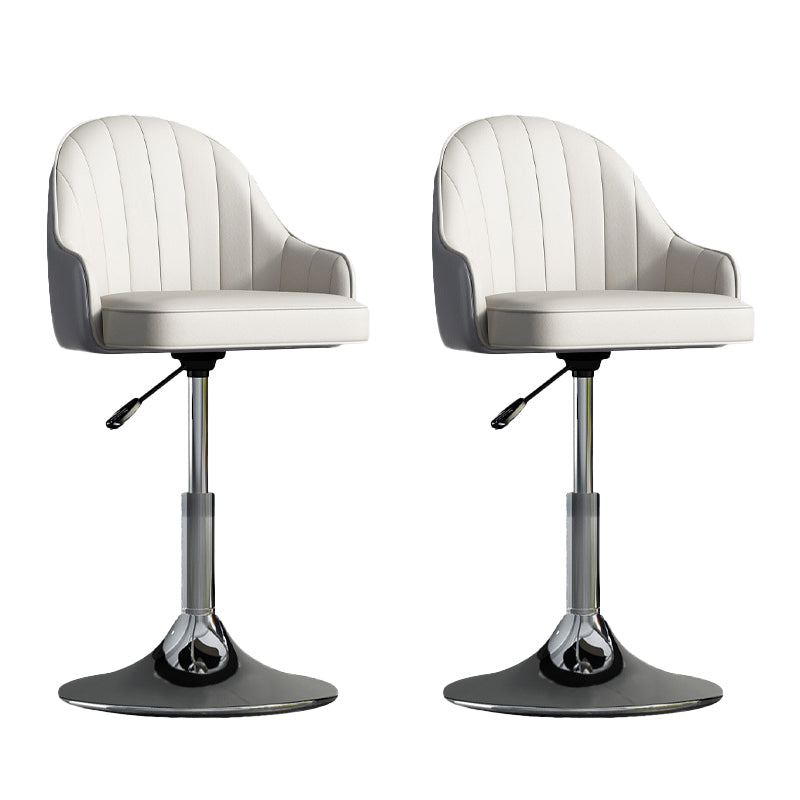 Glam Dining Stools Adjustable Height Bar Stools with Metal Base