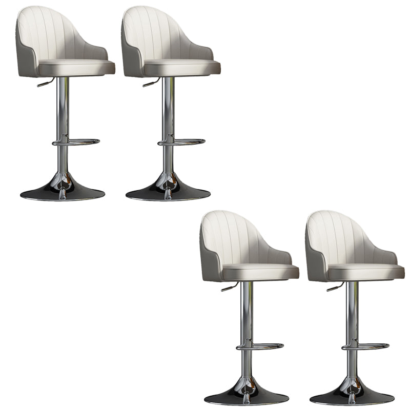 Glam Dining Stools Adjustable Height Bar Stools with Metal Base
