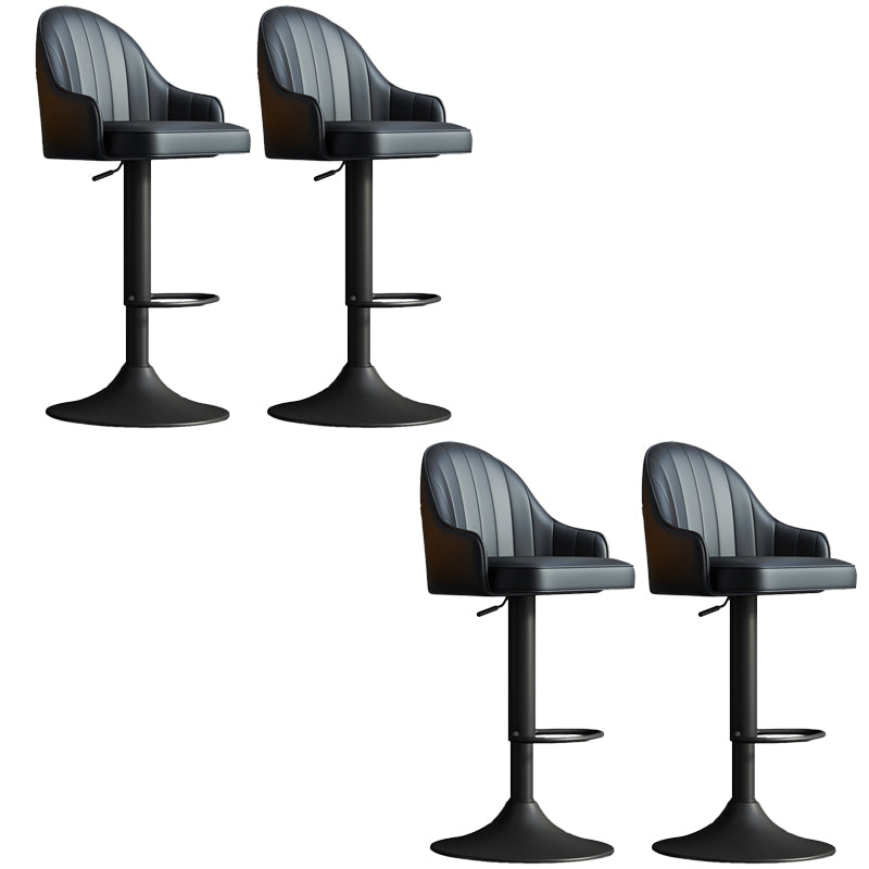 Glam Dining Stools Adjustable Height Bar Stools with Metal Base