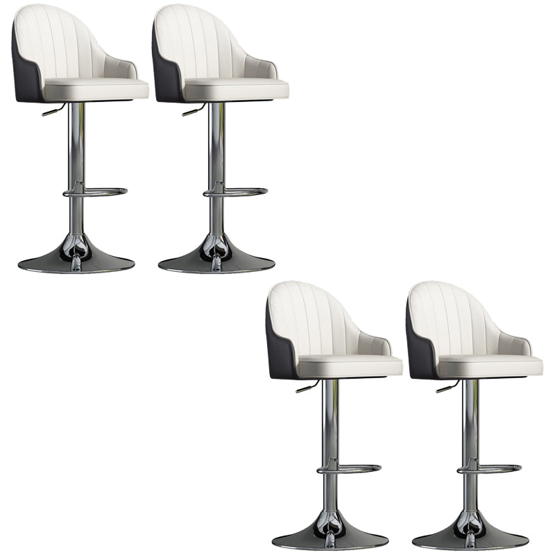 Glam Dining Stools Adjustable Height Bar Stools with Metal Base