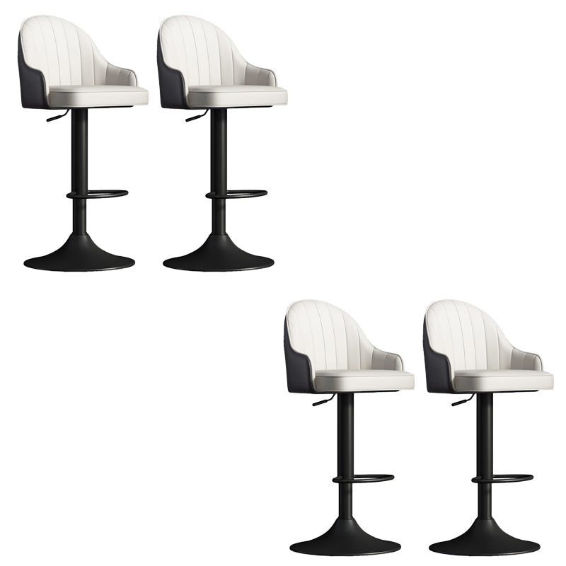 Glam Dining Stools Adjustable Height Bar Stools with Metal Base