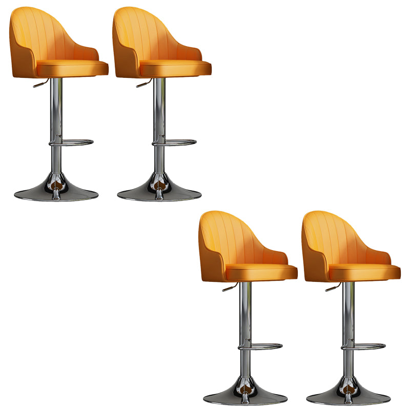 Glam Dining Stools Adjustable Height Bar Stools with Metal Base