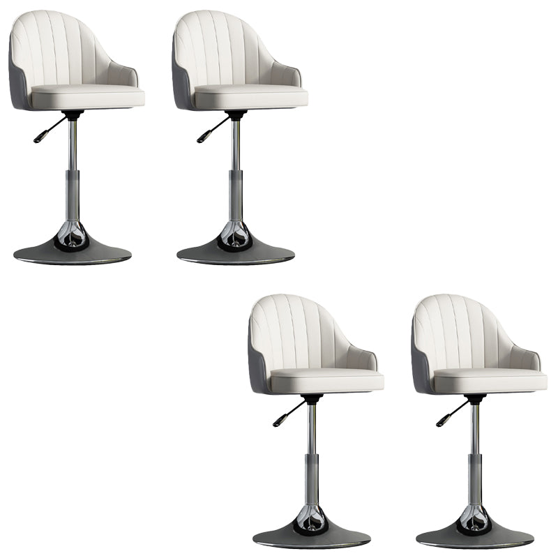 Glam Dining Stools Adjustable Height Bar Stools with Metal Base