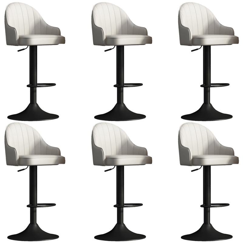 Glam Dining Stools Adjustable Height Bar Stools with Metal Base