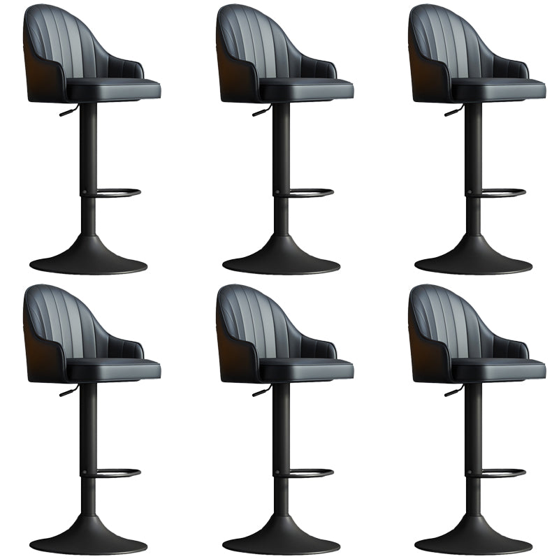 Glam Dining Stools Adjustable Height Bar Stools with Metal Base