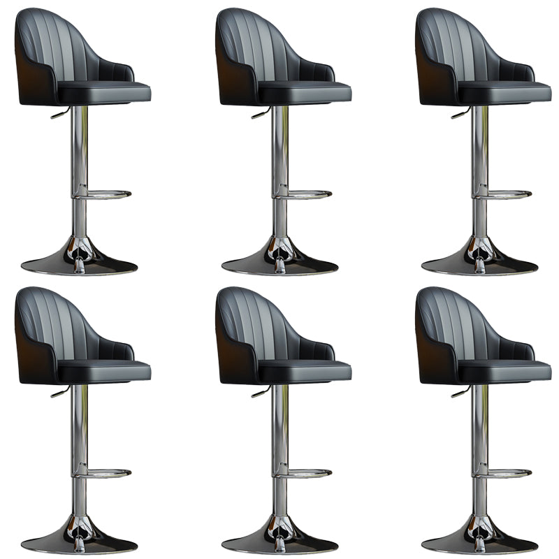 Glam Dining Stools Adjustable Height Bar Stools with Metal Base