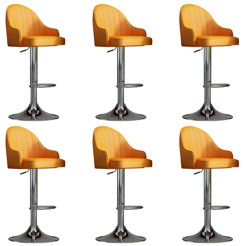 Glam Dining Stools Adjustable Height Bar Stools with Metal Base