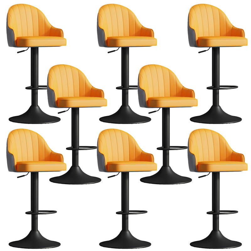 Glam Dining Stools Adjustable Height Bar Stools with Metal Base