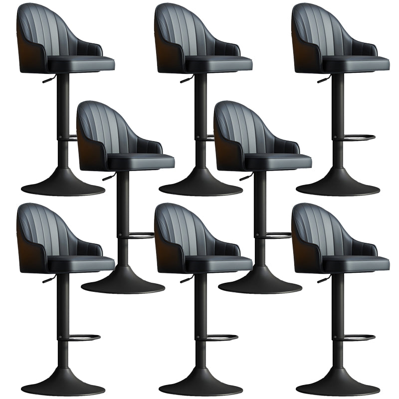 Glam Dining Stools Adjustable Height Bar Stools with Metal Base