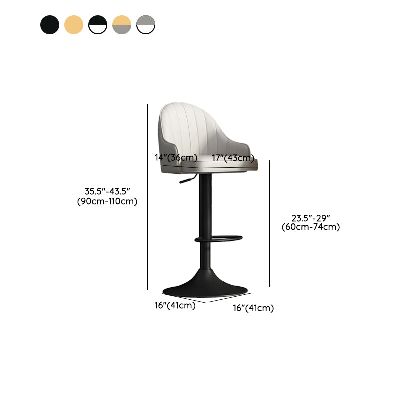 Glam Dining Stools Adjustable Height Bar Stools with Metal Base