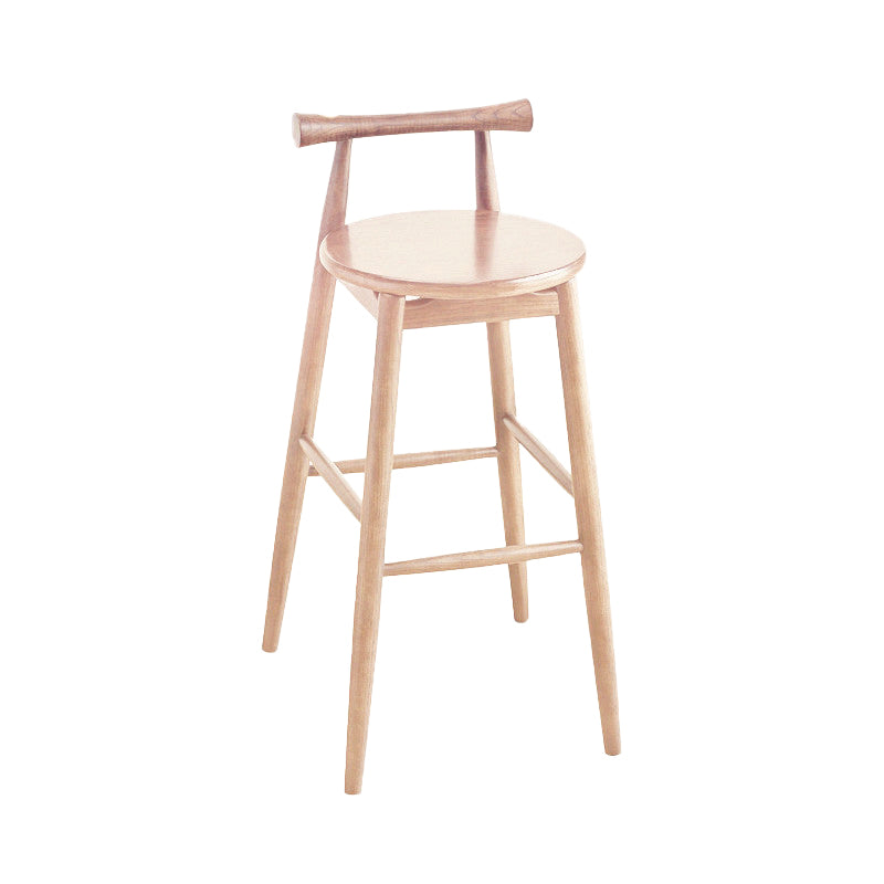Faux Leather Armless Dining Stools Industrial Bar Stool with Wood Base