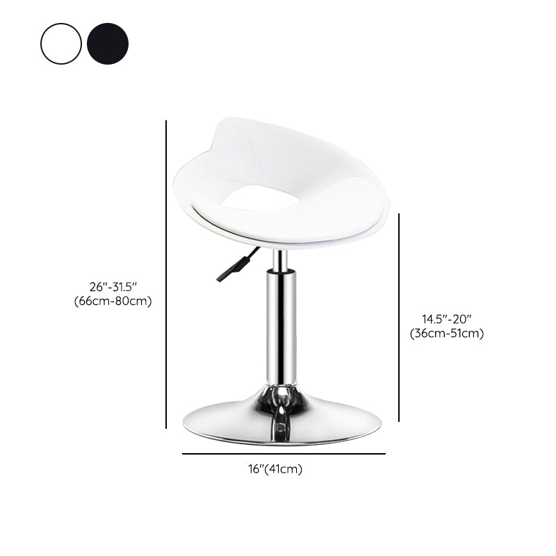 Low Back Barstools Adjustable Height Bar Stools with Metal Base