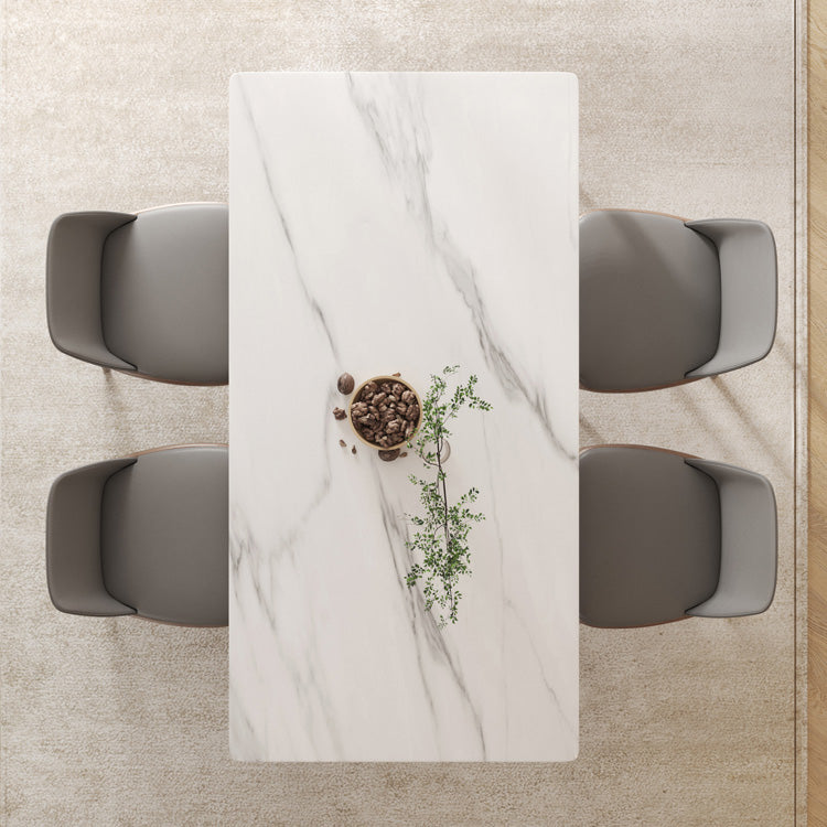 Modern Style Furniture Rectangle Stone Dining Table in White