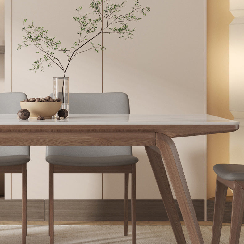 Modern Style Furniture Rectangle Stone Dining Table in White