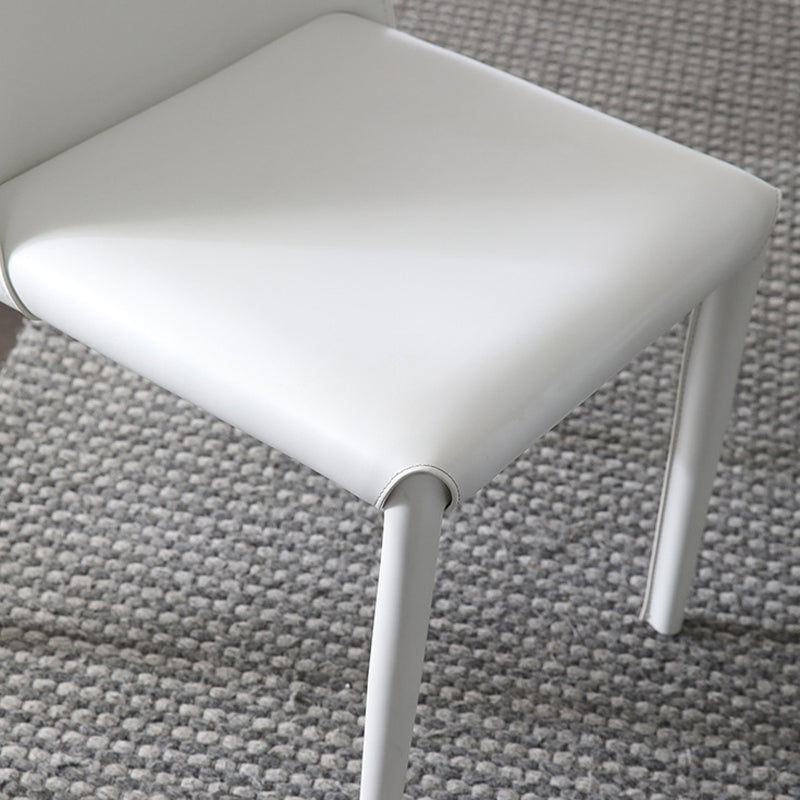 Parsons Armless Dining Chairs Indoor Dining Room Faux Leather Side Chair