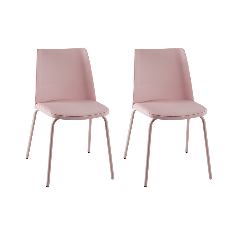 Modern Style Patio Side Chair Home Parsons Back Armless Chair