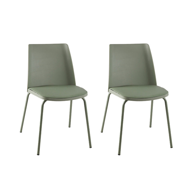 Modern Style Patio Side Chair Home Parsons Back Armless Chair