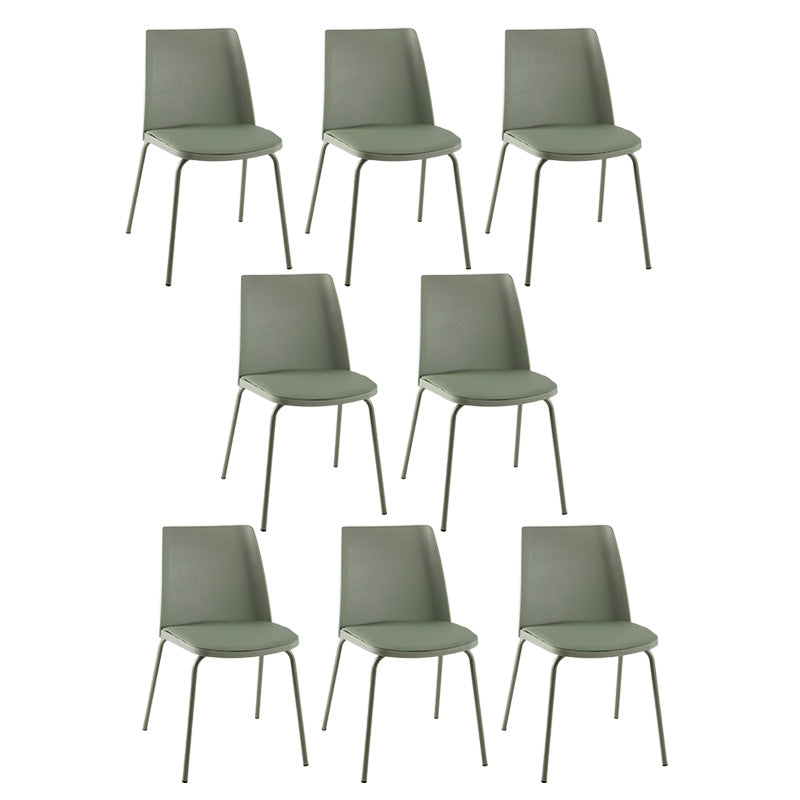 Modern Style Patio Side Chair Home Parsons Back Armless Chair