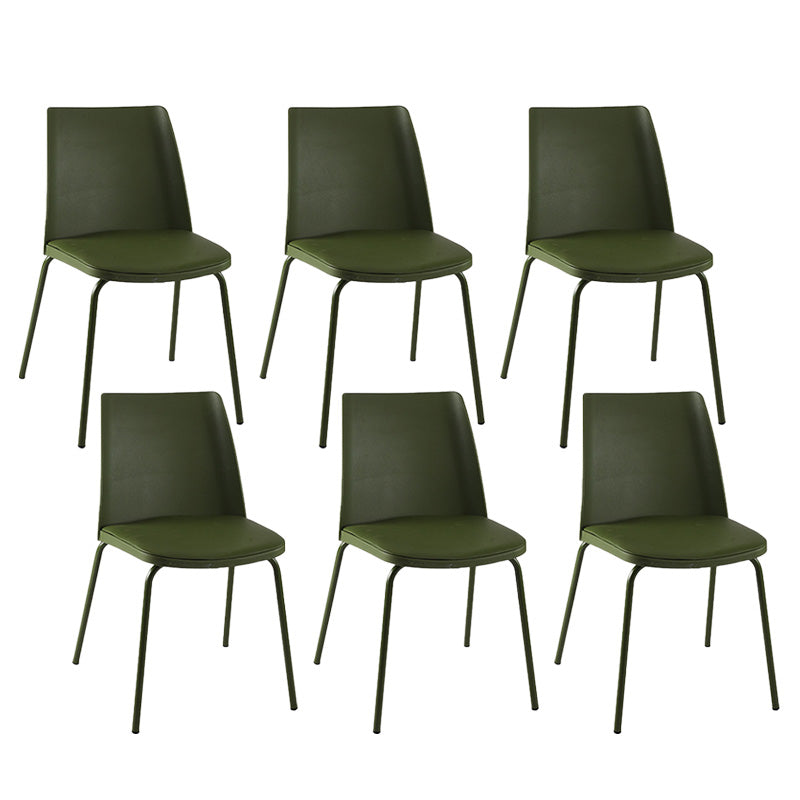 Modern Style Patio Side Chair Home Parsons Back Armless Chair