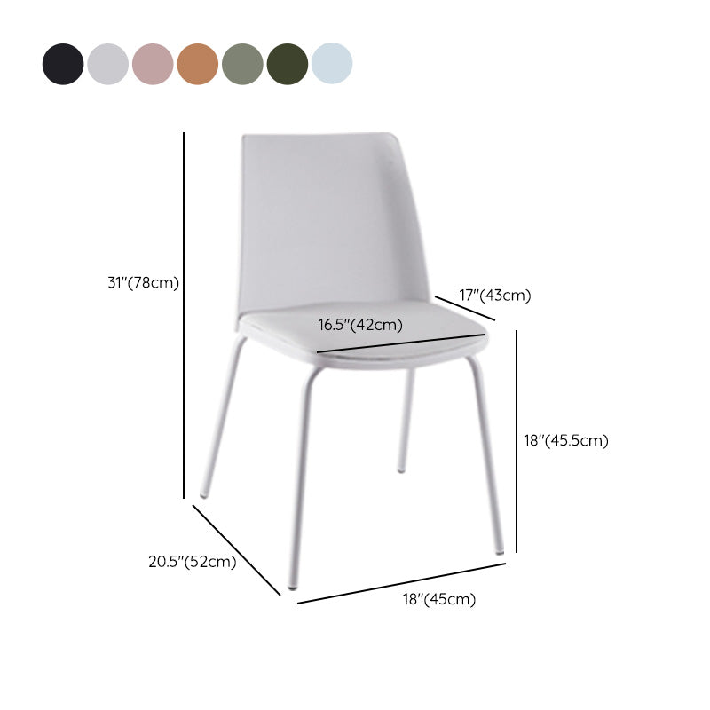 Modern Style Patio Side Chair Home Parsons Back Armless Chair