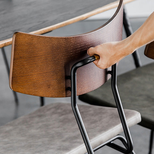 Metal Industrial Style Side Chair Open Back Armless Chair for Patio Use