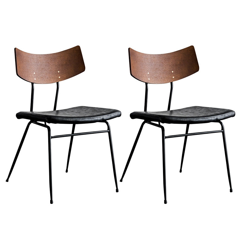 Metal Industrial Style Side Chair Open Back Armless Chair for Patio Use