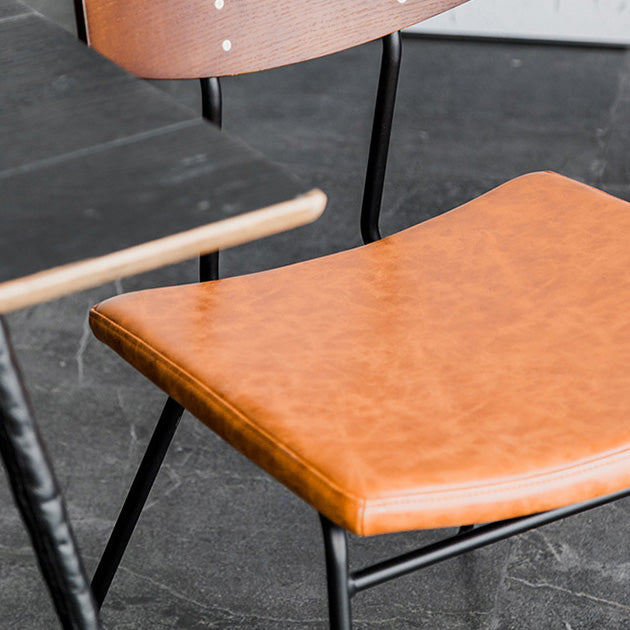 Metal Industrial Style Side Chair Open Back Armless Chair for Patio Use