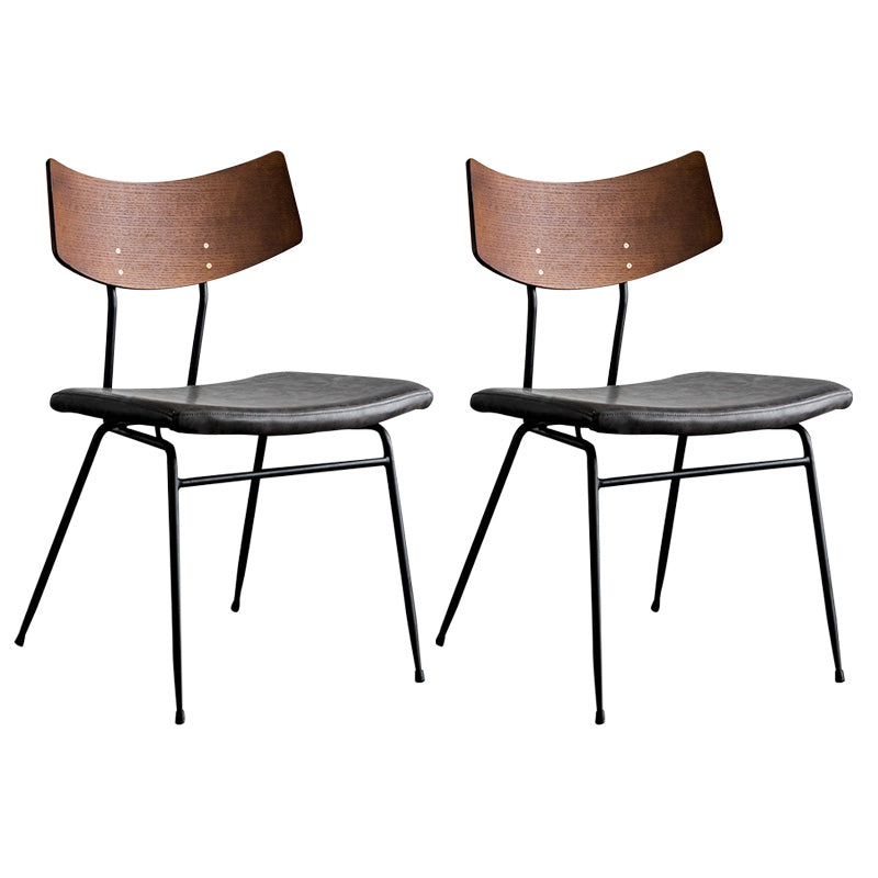 Metal Industrial Style Side Chair Open Back Armless Chair for Patio Use