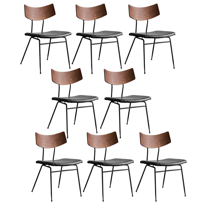 Metal Industrial Style Side Chair Open Back Armless Chair for Patio Use