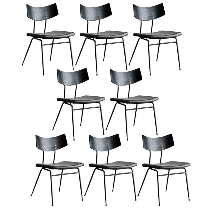 Metal Industrial Style Side Chair Open Back Armless Chair for Patio Use
