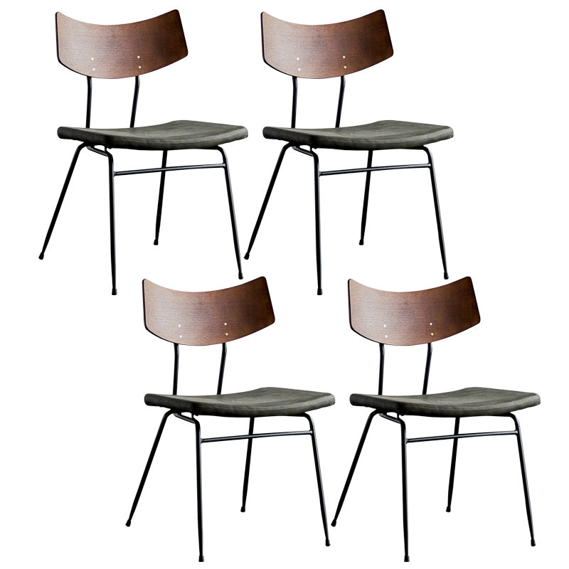 Metal Industrial Style Side Chair Open Back Armless Chair for Patio Use