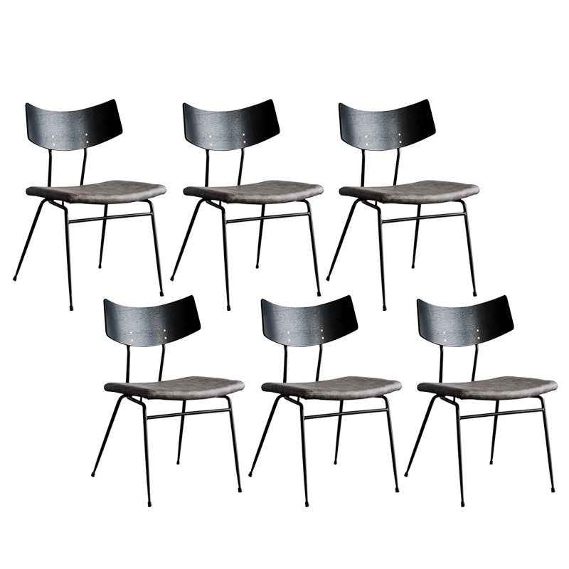 Metal Industrial Style Side Chair Open Back Armless Chair for Patio Use