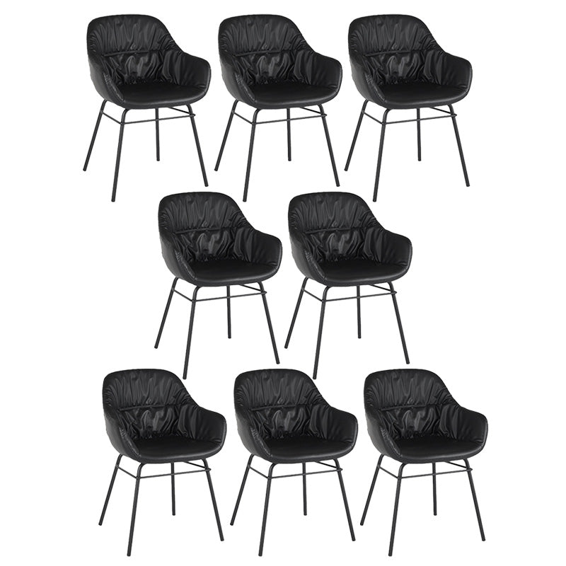 Faux Leather Dining Chair Industrial Style Wingback Arm Chair