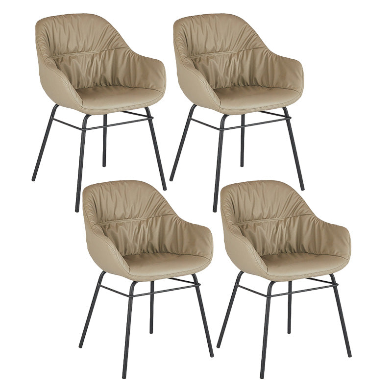 Faux Leather Dining Chair Industrial Style Wingback Arm Chair