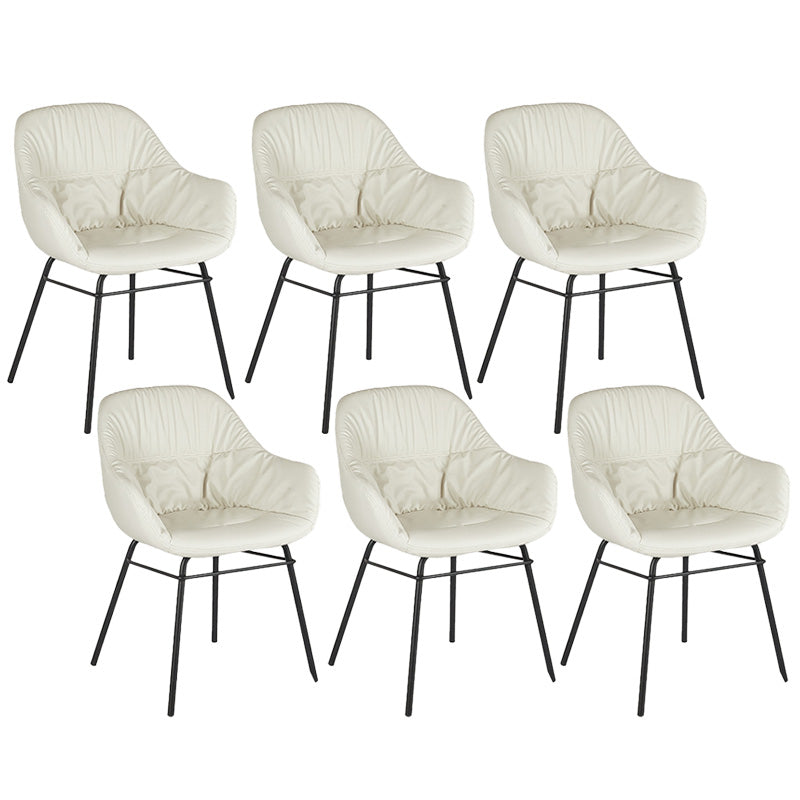 Faux Leather Dining Chair Industrial Style Wingback Arm Chair