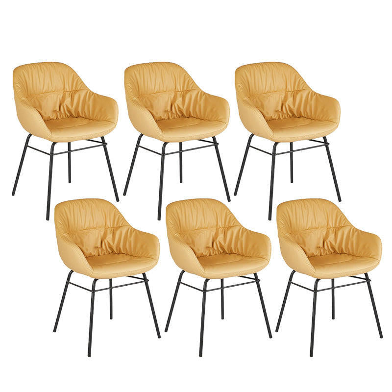 Faux Leather Dining Chair Industrial Style Wingback Arm Chair