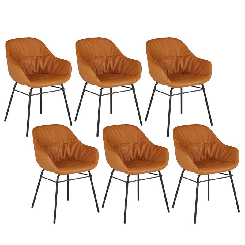 Faux Leather Dining Chair Industrial Style Wingback Arm Chair