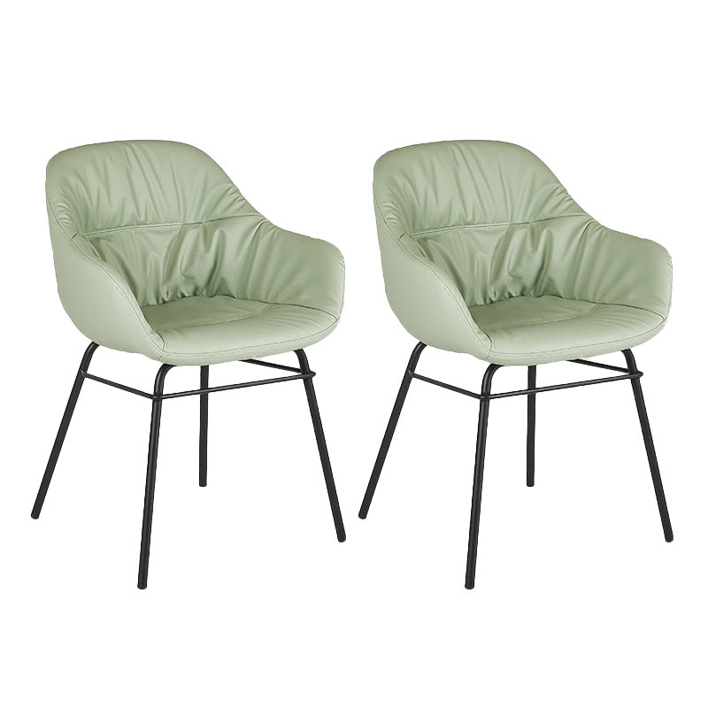 Faux Leather Dining Chair Industrial Style Wingback Arm Chair