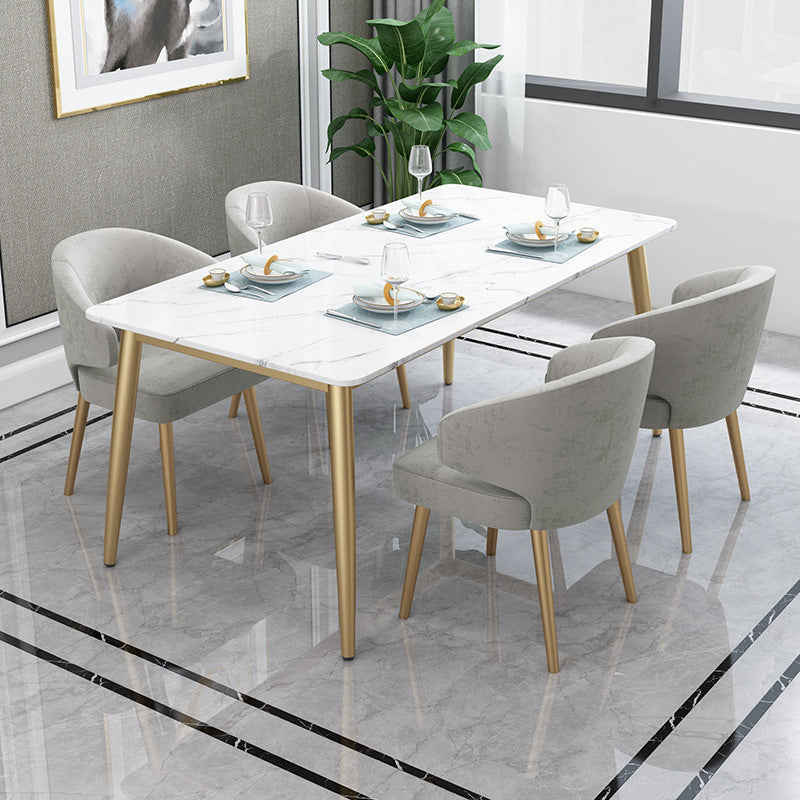 Metal Glam Style Side Chair Wingback Arm Chair with Gold Legs