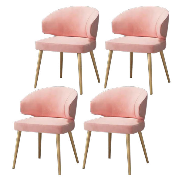 Metal Glam Style Side Chair Wingback Arm Chair with Gold Legs