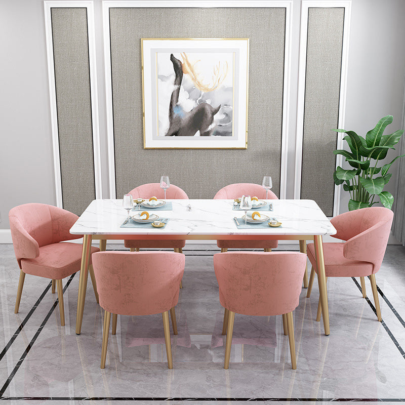 Metal Glam Style Side Chair Wingback Arm Chair with Gold Legs