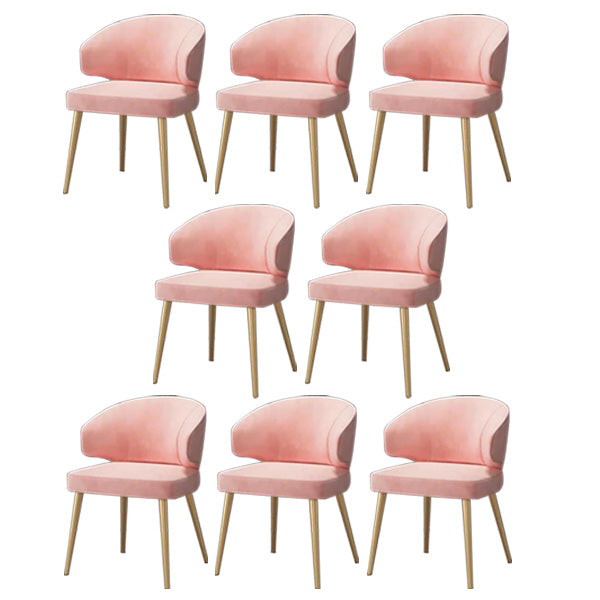 Metal Glam Style Side Chair Wingback Arm Chair with Gold Legs