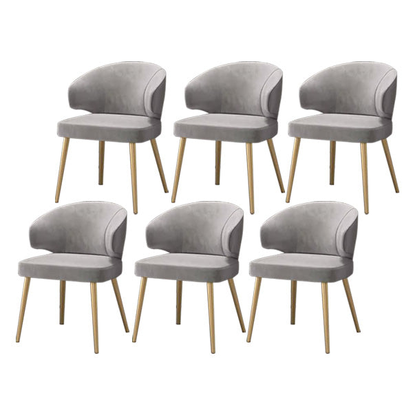 Metal Glam Style Side Chair Wingback Arm Chair with Gold Legs