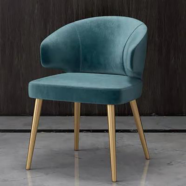 Metal Glam Style Side Chair Wingback Arm Chair with Gold Legs