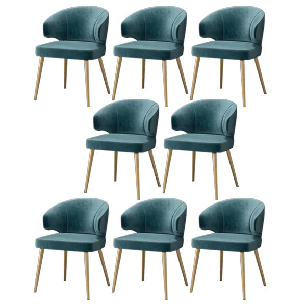 Metal Glam Style Side Chair Wingback Arm Chair with Gold Legs