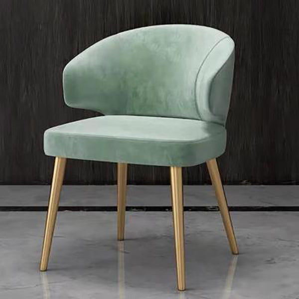 Metal Glam Style Side Chair Wingback Arm Chair with Gold Legs