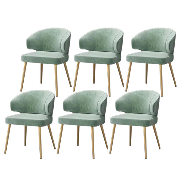 Metal Glam Style Side Chair Wingback Arm Chair with Gold Legs