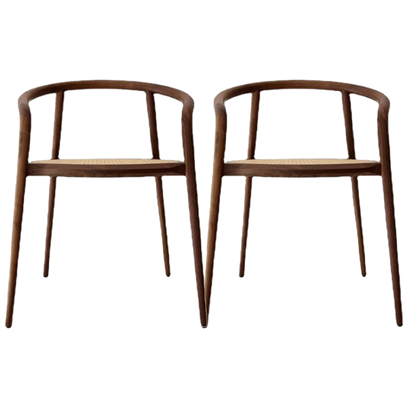 Contemporary Home Arm Chair Open Back Solid Wood Dining Chair