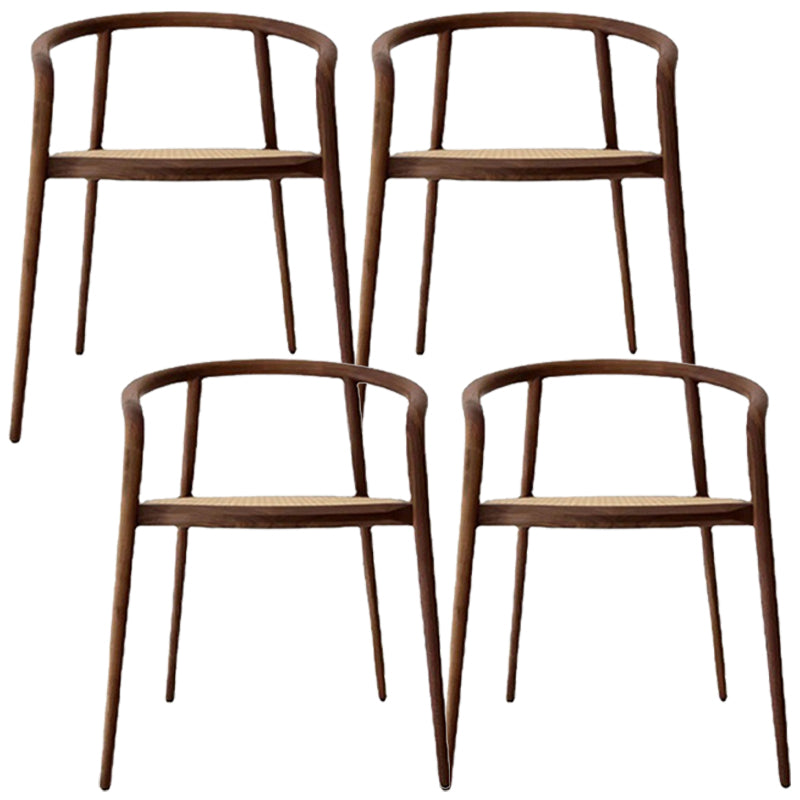 Contemporary Home Arm Chair Open Back Solid Wood Dining Chair