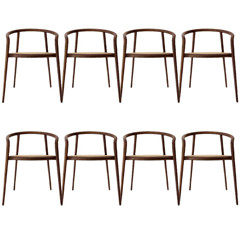 Contemporary Home Arm Chair Open Back Solid Wood Dining Chair